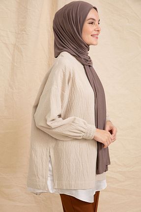 شال قهوه ای زنانه پنبه ای PURESCARFS - کد 849768512