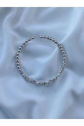 دستبند استیل (فولاد) زنانه روکش نقره Eylülün Takısı - کد 838522941