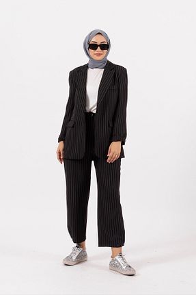 ست بالاتنه و پائین تنه مشکی زنانه بافتنی Stilife - کد 861036974