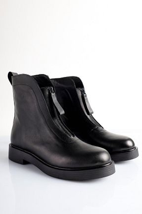 بوت / نیم بوت مشکی زنانه چرم خالص SU SHOE BOUTIQUE - کد 861037391