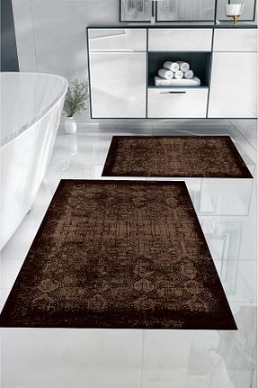 پادری حمام قهوه ای پلی استر Napoli Home - کد 861038043
