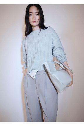 پلیور آبی زنانه ساده MANGO - کد 861044677