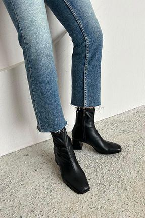 بوت / نیم بوت مشکی زنانه چرم مصنوعی Straswans - کد 782617975