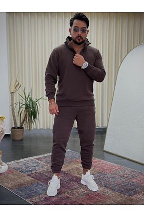 ست بالاتنه و پائین تنه قهوه ای زنانه بافتنی Combineman35 - کد 859386440
