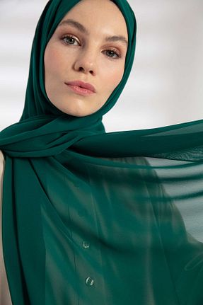 شال سبز زنانه شیفون PURESCARFS - کد 849768526