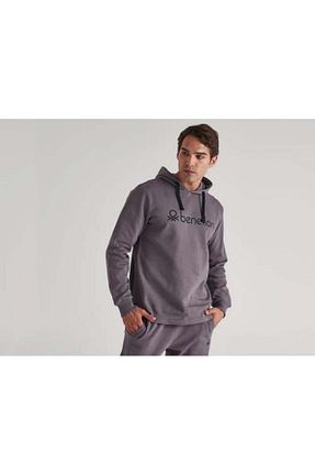 سوئیشرت مشکی مردانه ساده Benetton - کد 748267848