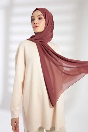 شال زرشکی زنانه شیفون PURESCARFS - کد 849768456