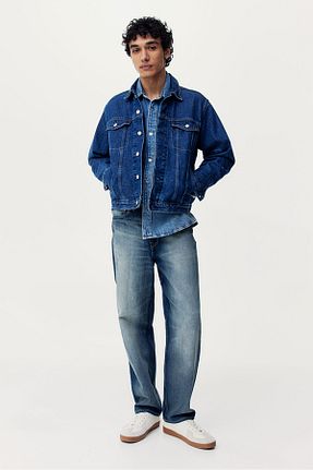 شلوار جین آبی مردانه پاچه پهن H&M - کد 857900829