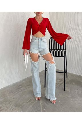 بلوز قرمز زنانه ساده aytenli - کد 861053927