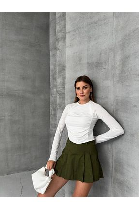 بلوز سفید زنانه ساده Lu Collection - کد 861052433
