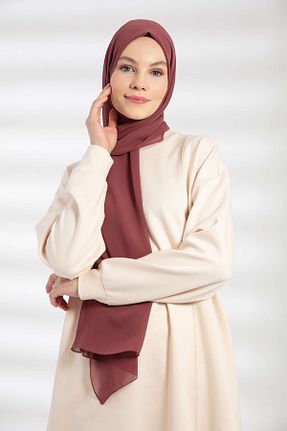 شال زرشکی زنانه شیفون PURESCARFS - کد 849768456