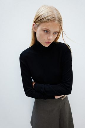پلیور مشکی زنانه ساده H&M - کد 859089281