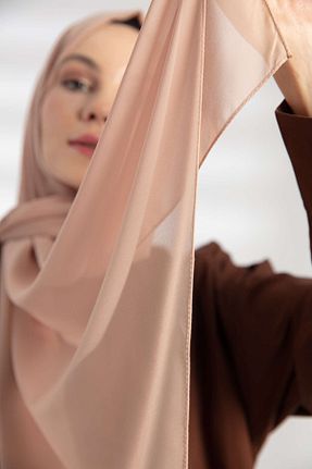 شال قهوه ای زنانه شیفون PURESCARFS - کد 849768506