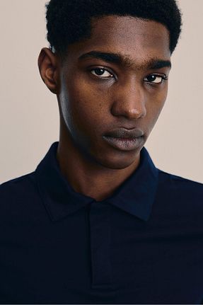 پولوشرت سرمه ای مردانه پنبه ای H&M - کد 859072342