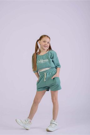ست بالاتنه و پائین تنه سبز زنانه بافت rg kidsstore - کد 857297839