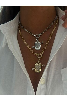 گردنبند استیل ( فولاد ) طلائی زنانه استیل (فولاد) MyladyAccessoriess - کد 859235334