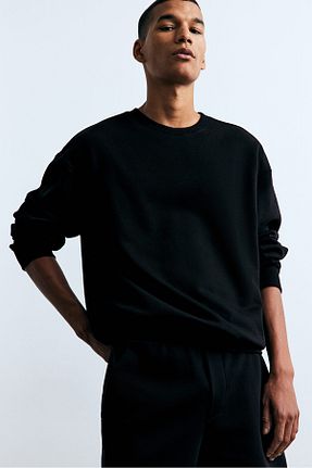سوئیشرت مشکی مردانه ساده H&M - کد 857900815
