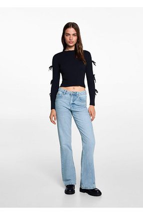 شلوار جین آبی زنانه رگولار MANGO Teen - کد 850887957