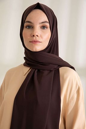 شال قهوه ای زنانه Medine İpeği PURESCARFS - کد 849617745