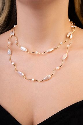 گردنبند مروارید زرد نقره So Chic - کد 800377257