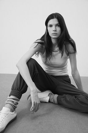 شلوار کرمگن طوسی زنانه پاچه کش دار H&M - کد 857900803