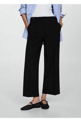 شلوار مشکی زنانه الاستین MANGO - کد 857000365