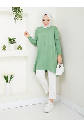 تونیک حجاب سبز زنانه بافتنی MODAMÜNASİP - کد 861097826