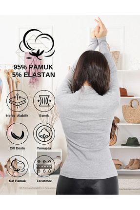 بادی طوسی زنانه یقه ماهیگیر BELİNDA - کد 861106682