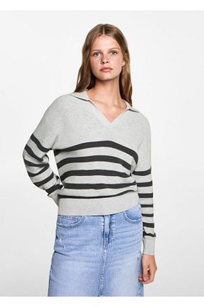 پلیور طوسی زنانه رگولار MANGO Teen - کد 839923062