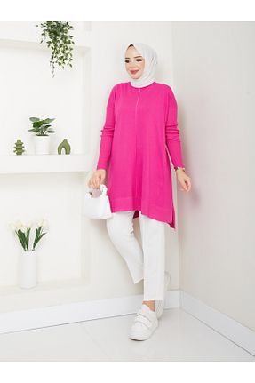 تونیک حجاب صورتی زنانه بافتنی MODAMÜNASİP - کد 861092477