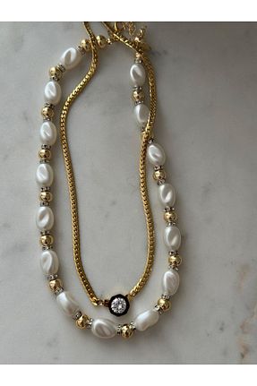 گردنبند جواهر رنگی زنانه مروارید 2she - کد 859788871