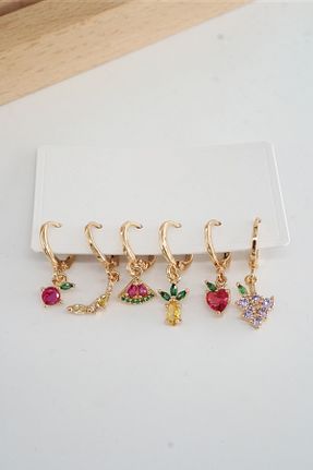 گوشواره استیل (فولاد) طلائی زنانه استیل (فولاد) By Zeyna Aksesuar - کد 768508934