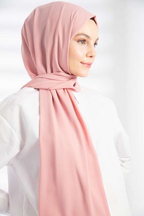 شال صورتی زنانه کرپ PURESCARFS - کد 859378173