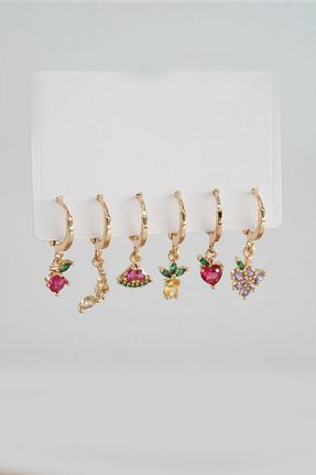 گوشواره استیل (فولاد) طلائی زنانه استیل (فولاد) By Zeyna Aksesuar - کد 768508934