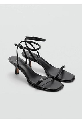 صندل مشکی زنانه پاشنه تخت MANGO - کد 849639949