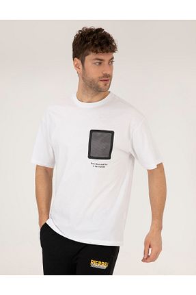 تیشرت سفید مردانه یقه دوچرخه Pierre Cardin - کد 827782159