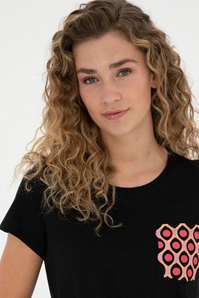 تیشرت مشکی زنانه یقه دوچرخه U.S. Polo Assn. - کد 830504604