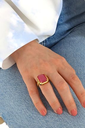 انگشتر استیل (فولاد) صورتی زنانه استیل (فولاد) Çlk Accessories - کد 827561786