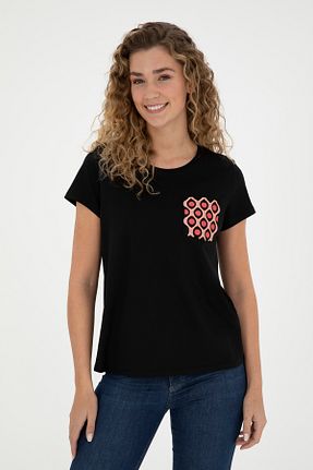 تیشرت مشکی زنانه یقه دوچرخه U.S. Polo Assn. - کد 830504604