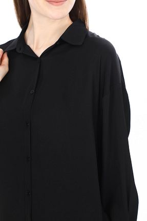 تیشرت مشکی زنانه یقه پیراهنی penyebizden - کد 848601716