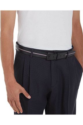 کمربند آبی مردانه چرم مصنوعی Tommy Hilfiger - کد 834440214