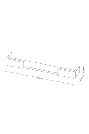 قفسه دیواری سفید 80 سانتی متر Decormet - کد 319032953
