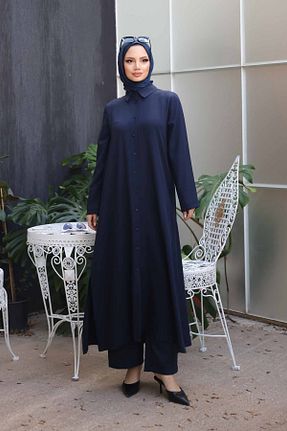 کلاه و ابایا سرمه ای زنانه پنبه ای Micca - کد 855600167