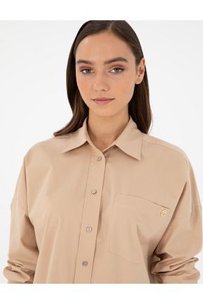 پیراهن سفید زنانه اورسایز Pierre Cardin - کد 861212501