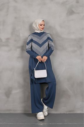 ست بالاتنه و پائین تنه حجاب آبی زنانه رگولار MODA - کد 861229860