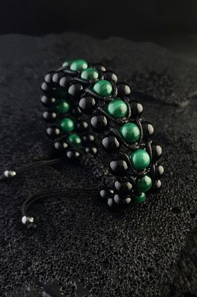 دستبند جواهر مشکی زنانه سنگ طبیعی Seven Art Jewelry - کد 861226886