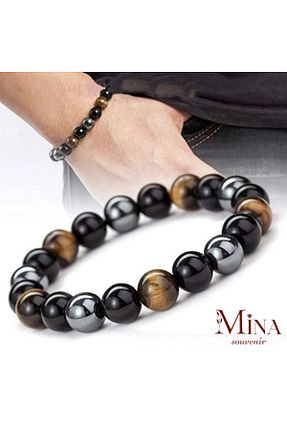 دستبند جواهر رنگی مردانه سنگ طبیعی Mina Souvenir - کد 861255232