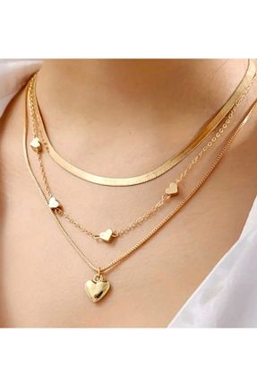 گردنبند استیل ( فولاد ) طلائی زنانه استیل (فولاد) MEECY - کد 861263690