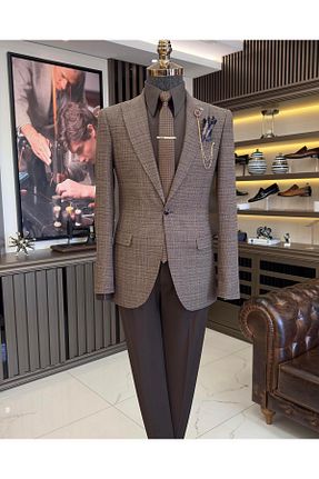 کت بلیزر قهوه ای مردانه Gore TerziAdemAltun - کد 790588830