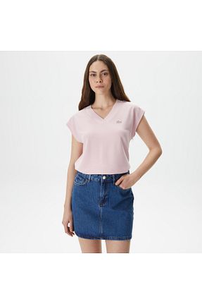 تیشرت صورتی زنانه رگولار Lacoste - کد 829368295